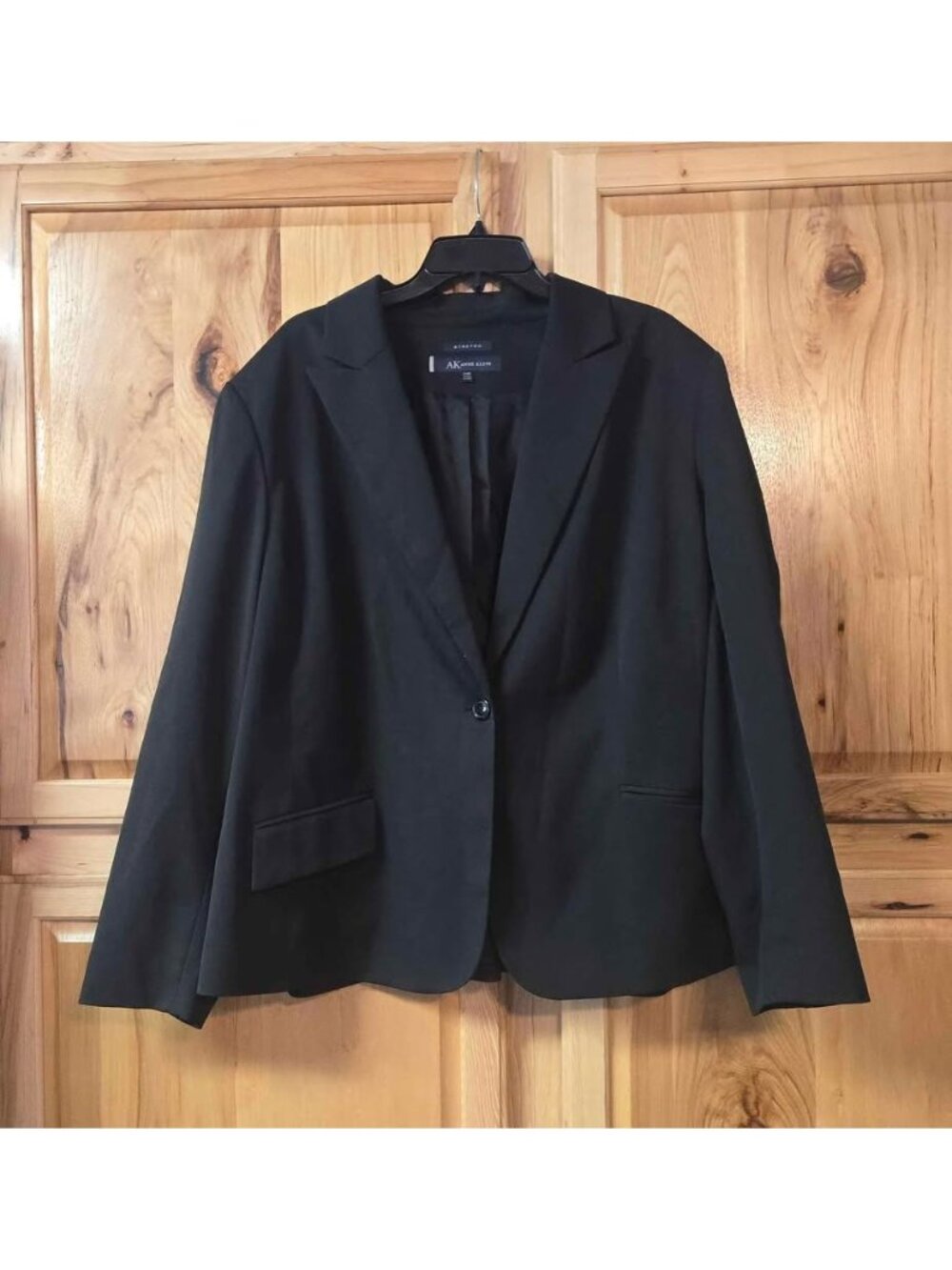 Woman’s ANNE KLEIN Black Collar Ponte Jacket Sport Coat Blazer 24 W